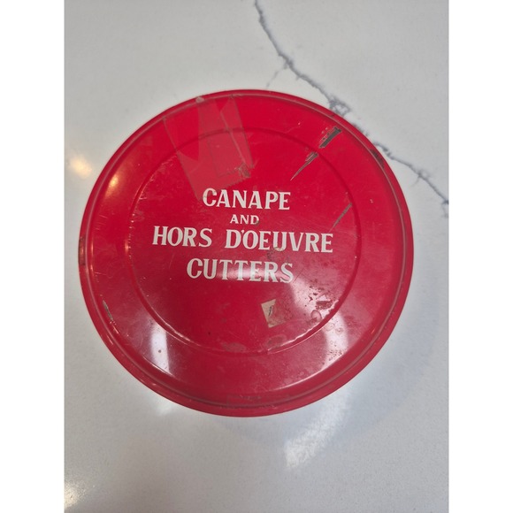 Vintage Viking Handmade Japan Canapé Hors D'oeuvre Cutters Set Tin - Picture 1 of 6